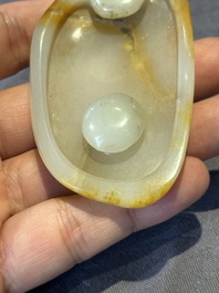 Three Chinese jades and an agate belt hook, Shang and later