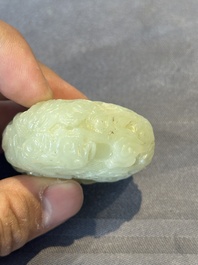 Three Chinese celadon jade snuff bottles, Qing
