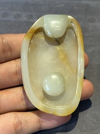 Three Chinese jades and an agate belt hook, Shang and later