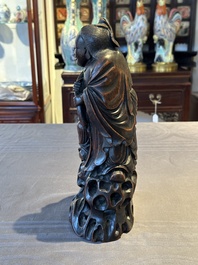 A large Chinese carved bamboo group of 'Hehe Erxian', 17th C.
