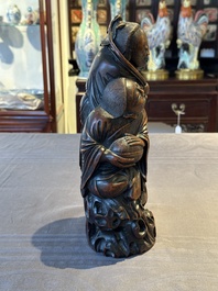 A large Chinese carved bamboo group of 'Hehe Erxian', 17th C.