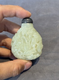 Three Chinese celadon jade snuff bottles, Qing