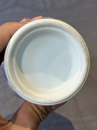 A fine Chinese blue and white vase with narrative design, Kangxi