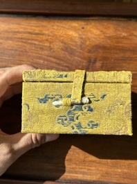 A Chinese shoushan stone 'Changchun Jushi 長春居士' seal with its original case, 18th C.