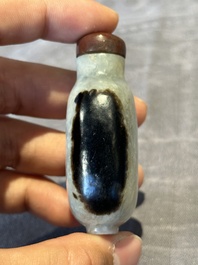 Two Chinese jade snuff bottles, 19th C.