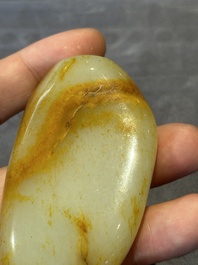 Three Chinese jades and an agate belt hook, Shang and later