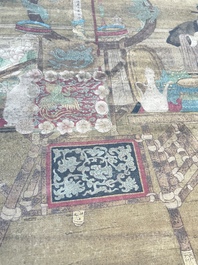 Chinese school: 'Flowers', ink and colour on paper, Cixi seal mark, 19th C.