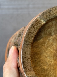 A Chinese carved bamboo 'Seven Sages of the Bamboo Grove' brush pot, 19th C.