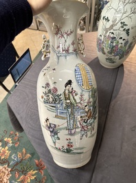 Five various Chinese famille rose vases, 19/20th C.