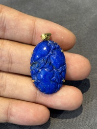 A varied collection of jewellery in jade and lapis lazuli, including gold mounts, China, 19/20th C.
