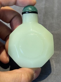 Six various Chinese hardstone and jade snuff bottles, 19/20th C.