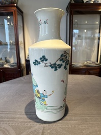 A fine Chinese famille rose 'Sanxing' vase, Yongzheng