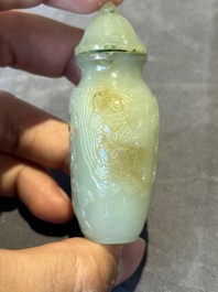 Six various Chinese hardstone and jade snuff bottles, 19/20th C.