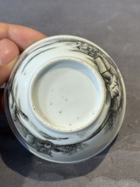 A fine Chinese grisaille 'Adoration of the Shepherds' cup, Qianlong, ca. 1745