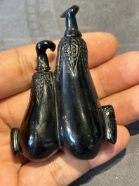 Six various Chinese hardstone and jade snuff bottles, 19/20th C.