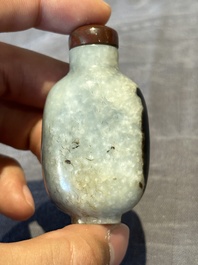 Two Chinese jade snuff bottles, 19th C.