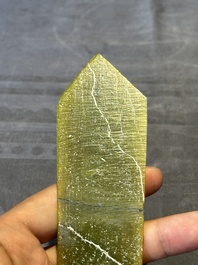 Three Chinese green nephrite jade ceremonial blades, Shang, 12th C. B.C.