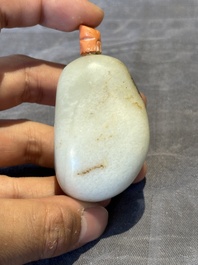 Two Chinese jade snuff bottles, 19th C.