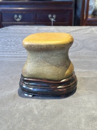 A Chinese scholar's rock on wooden stand, Ming or later