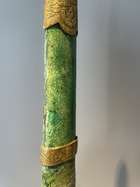 A silver plated dagger and four swords, China, Burma and Indonesia, 18/19th C.