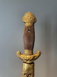 A silver plated dagger and four swords, China, Burma and Indonesia, 18/19th C.
