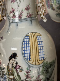 Five various Chinese famille rose vases, 19/20th C.