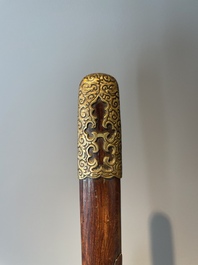 A silver plated dagger and four swords, China, Burma and Indonesia, 18/19th C.