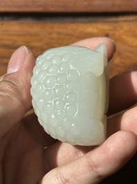 A Chinese white jade water pot in the shape of a three-legged toad, Qing