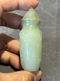 Six various Chinese hardstone and jade snuff bottles, 19/20th C.