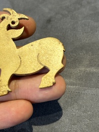 A rare Chinese calcified jade 'deer' pendant, Western Zhou