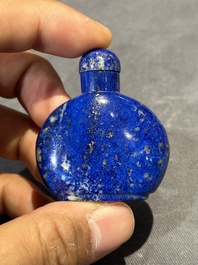 Six Chinese snuff bottles in various carved gemstones, 19/20th C.