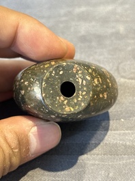 Five Chinese jade and hardstone snuff bottles, 20th C.