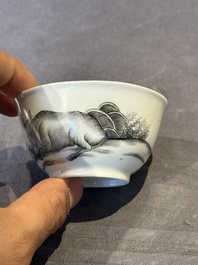 A fine Chinese grisaille 'Adoration of the Shepherds' cup, Qianlong, ca. 1745