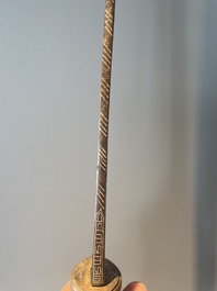 A silver plated dagger and four swords, China, Burma and Indonesia, 18/19th C.