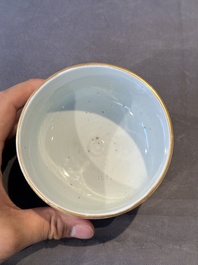 A Chinese English-decorated blue and white censer, Kangxi
