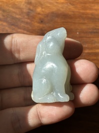 A Chinese grey jade carving of a hare, Qing
