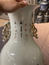 Five various Chinese famille rose vases, 19/20th C.