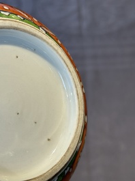 A Chinese English-decorated blue and white censer, Kangxi