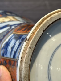 A Chinese blue and white Dutch-decorated 'landscape' vase, Kangxi