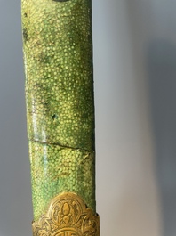 A silver plated dagger and four swords, China, Burma and Indonesia, 18/19th C.