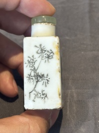 Six various Chinese famille rose snuff bottles, Zhou Hongkui 周洪葵造 mark, 19th C.
