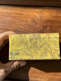 A Chinese shoushan stone 'Changchun Jushi 長春居士' seal with its original case, 18th C.