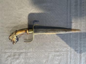 A silver plated dagger and four swords, China, Burma and Indonesia, 18/19th C.