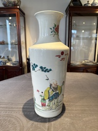 A fine Chinese famille rose 'Sanxing' vase, Yongzheng