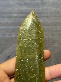 Three Chinese green nephrite jade ceremonial blades, Shang, 12th C. B.C.