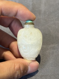 Six various Chinese hardstone and jade snuff bottles, 19/20th C.