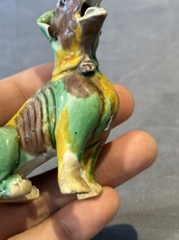 Three Chinese sancai-glazed dogs, Qianlong and later