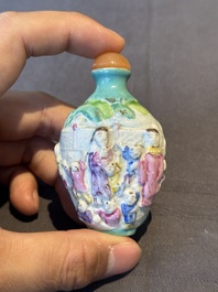 Seven various Chinese snuff bottles, Qianlong mark, 19/20th C.