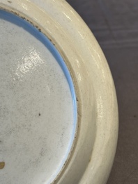 Three unusual Chinese Canton famille rose plates, 19th C.