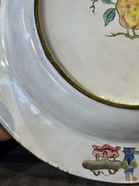 A pair of Chinese Canton enamel 'Fengyiting 鳳儀亭' plates, Yongzheng